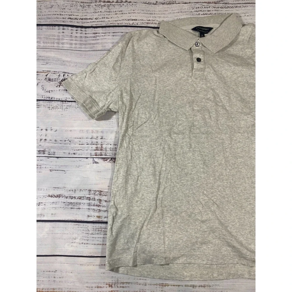 Banana Republic Gray Polo Shirt Men's Medium Collared Short Sleeve Pullover